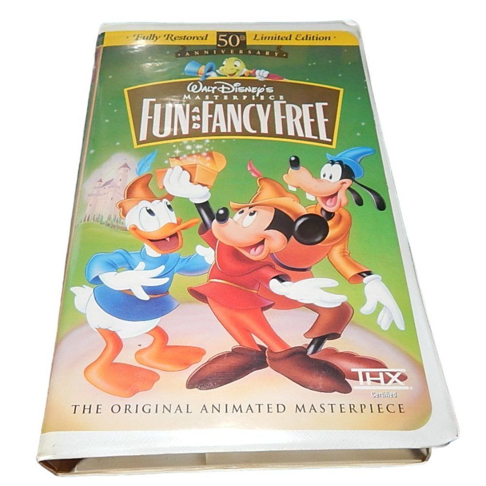 WALT DISNEY'S 50TH ANNIVERSARY LIMITED EDT. MASTERPIECE FUN AND FANCY FREE VHS